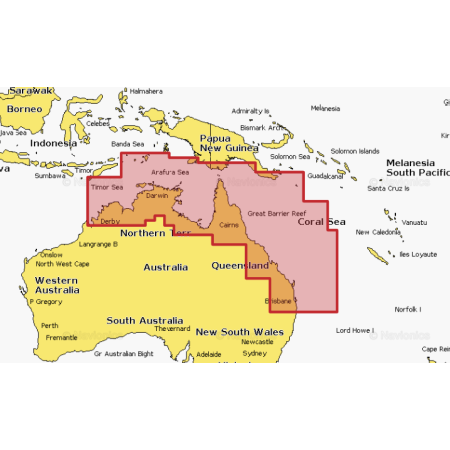 Carte Navionics+ Australie, Nord-Est