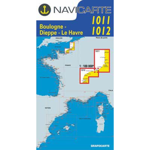 Mapa de navegação Navicarte 1011/1012 Boulogne, Dieppe, Le Havre