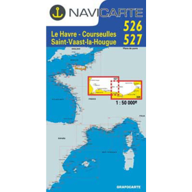 Mapa de navegación Navicarte 526/527 Le Havre, St Vaast, La Houge