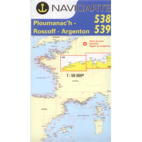 Mapa de navegación Navicarte 538/539 Ploumanac'h, Isla de Batz, Portsal