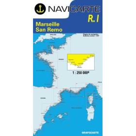 Mapa de navegação Navicarte R1 Marselha, San Remo