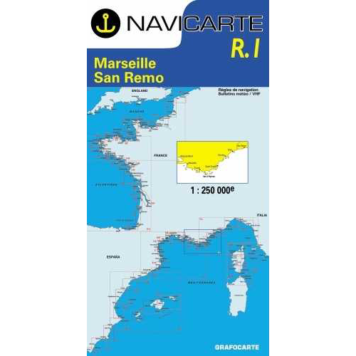 Mapa de navegação Navicarte R1 Marselha, San Remo