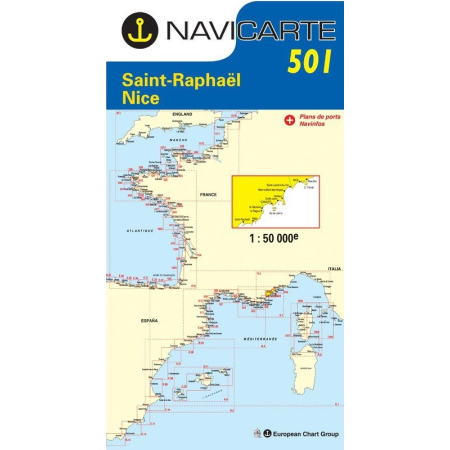 Navigation map Navicarte 501 Saint Raphaël, Nice, Ile de Lérins