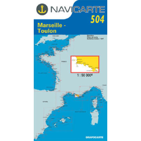 Navicarte 504 mapa de navegación Marsella, Toulon, Les Calanques