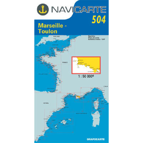 Mapa de navegação Navicarte 504 Marselha, Toulon, Les Calanques