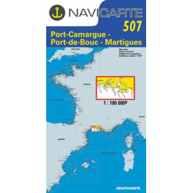 Mapa de navegação Navicarte 507 Port Camargue, Port de Bouc, martigues