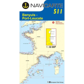 Mapa de navegação Navicarte 511 Banyuls, Port Leucate, Port Vendres