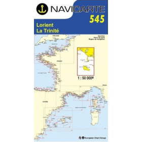 Mapa de navegação Navicarte 545 Lorient, La Trinité, Belle Ile, Houat