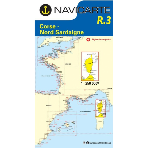 Mappa di navigazione Navicarte R3 Corsica, Nord Sardegna