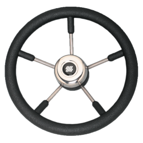Ultraflex Steering Wheel V57 polyurethane d.350mm stainless steel Black