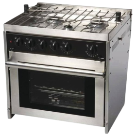 Force10 5-burner gas cooker Oven Grill on gimbal