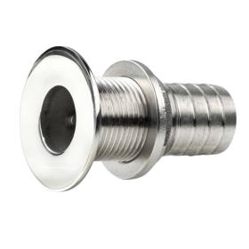 VETUS Flush polished stainless steel thru-hull threaded 19mm fluted 22mm