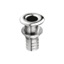 VETUS Thru-hull polished stainless steel threaded fluted 14mm