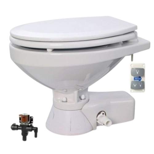 Jabsco Quiet Flush normale 24-V-Elektrotoilette + Magnetventil