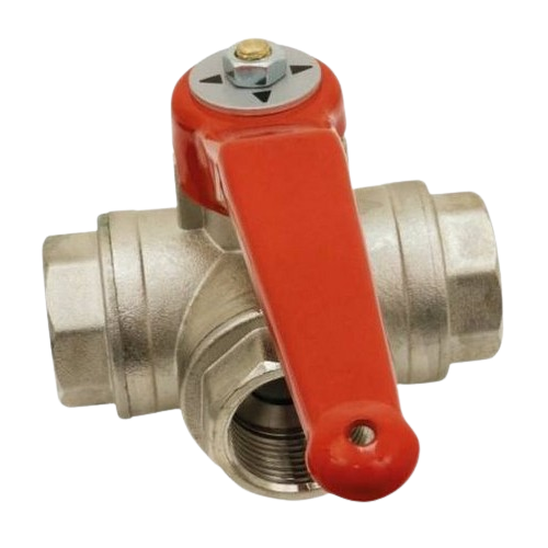 3-way brass ball valve in female T PN40 1/4''