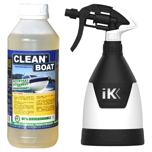 Pack Clean Boat Detergente multiuso da 1 litro con spruzzatore IK multi TR mini 360