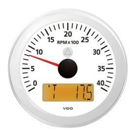 Veratron ViewLine Tachometer 4000 RPM 85mm White