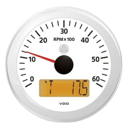 Veratron ViewLine Tachometer 6000 RPM 85mm White