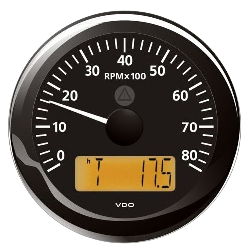 Veratron ViewLine Tachometer 8000 RPM 85mm Black