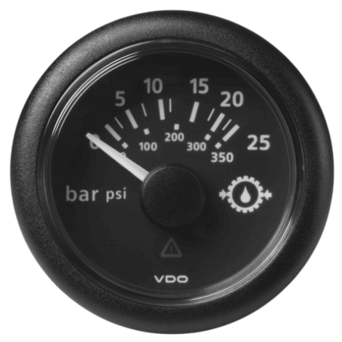 Veratron ViewLine Engine Oil Pressure Gauge 25 bar Black