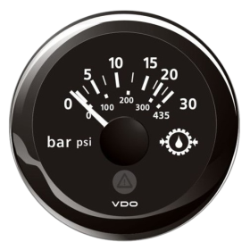 Veratron ViewLine Engine Oil Pressure Gauge 30 bar Black