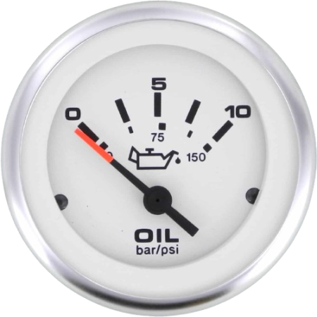 Veethree Lido PRO 10 bar Engine Oil Pressure Gauge Chrome