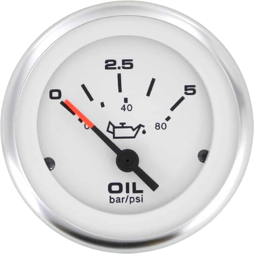 Veethree Lido PRO 5 bar Chrome Engine Oil Pressure Gauge