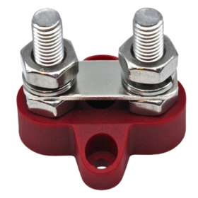 Seatronic Doble trama aislada roja dos tornillos de acero inoxidable M8