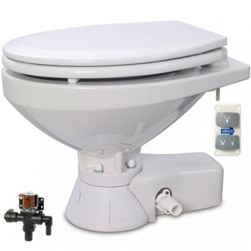 Jabsco Quiet Flush normale 12-V-Elektrotoilette + Magnetventil