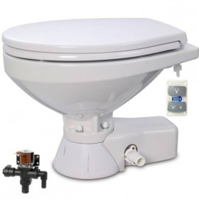 Jabsco Quiet Flush regulier 12V elektrisch toilet + magneetventiel + soft Close