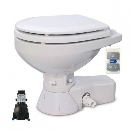 Jabsco Quiet Flush normale elektrische Toilette mit 12 V + Pumpe + Absenkautomatik