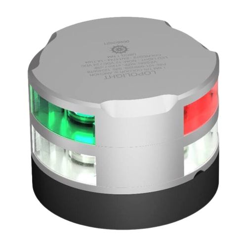 Lopolight Three-color navigation light 1 min and mooring - horizontal mounting - anodized aluminum