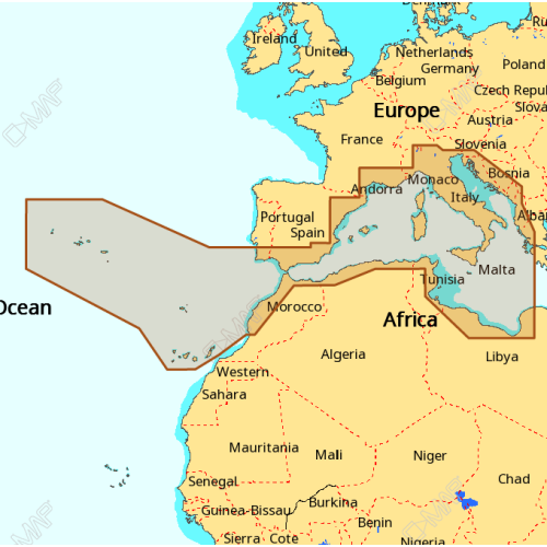 Carte C-MAP 4D - Côtes Européennes Sud-Ouest
