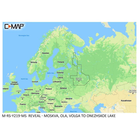 C-MAP Revela Mapa - Moskva, Ola, Volga para o Lago Onezhskoe