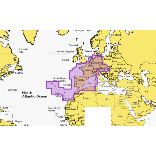 Carte Navionics Platinium+ Europe, Centre & Ouest