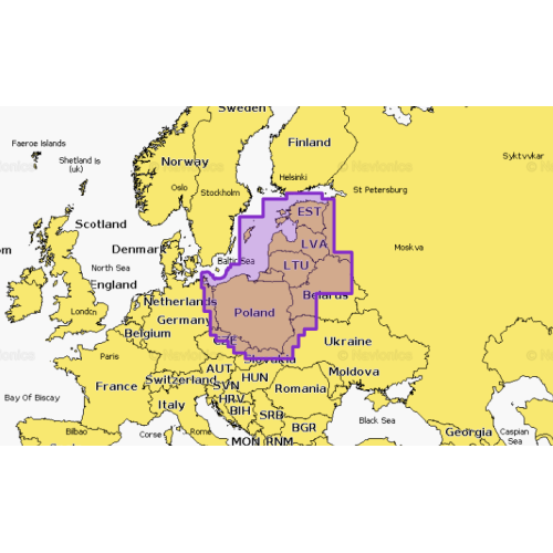 Carte Navionics Platinium+ Mer Baltique, Côte Est